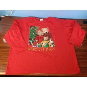 Vintage Sweet Blondie XL Christmas Shirt Teddy Bear Christmas Red Long Sleeve